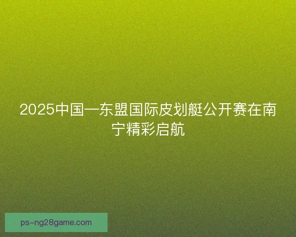 2025中国—东盟国际皮划艇公开赛在南宁精彩启航