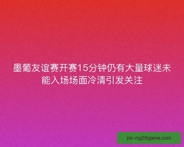 墨葡友谊赛开赛15分钟仍有大量球迷未能入场场面冷清引发关注